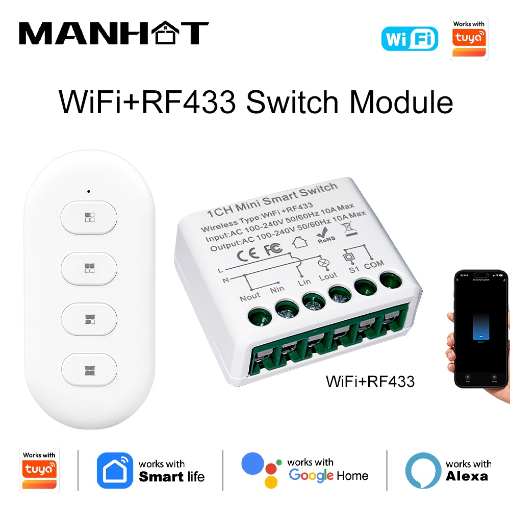 For Tuya WIFI 10A Smart Light  - огляд і ціна Diy Home Automation Controller