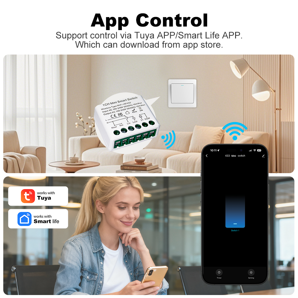 For Tuya WIFI 10A Smart Light  - огляд і ціна Diy Home Automation Controller