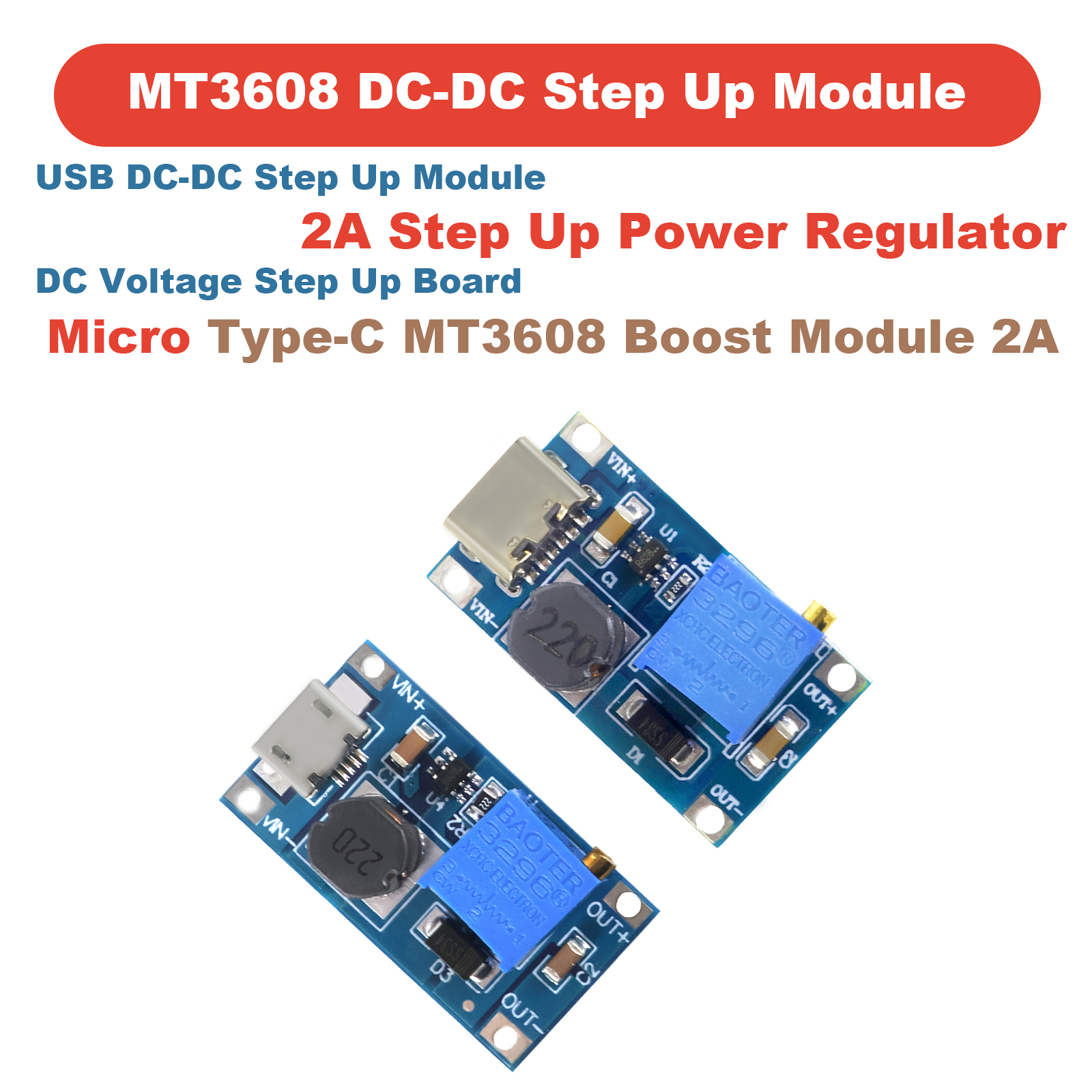 1-10pcs MT3608 DC-DC Step Up C - огляд і ціна Home Automation Arduino