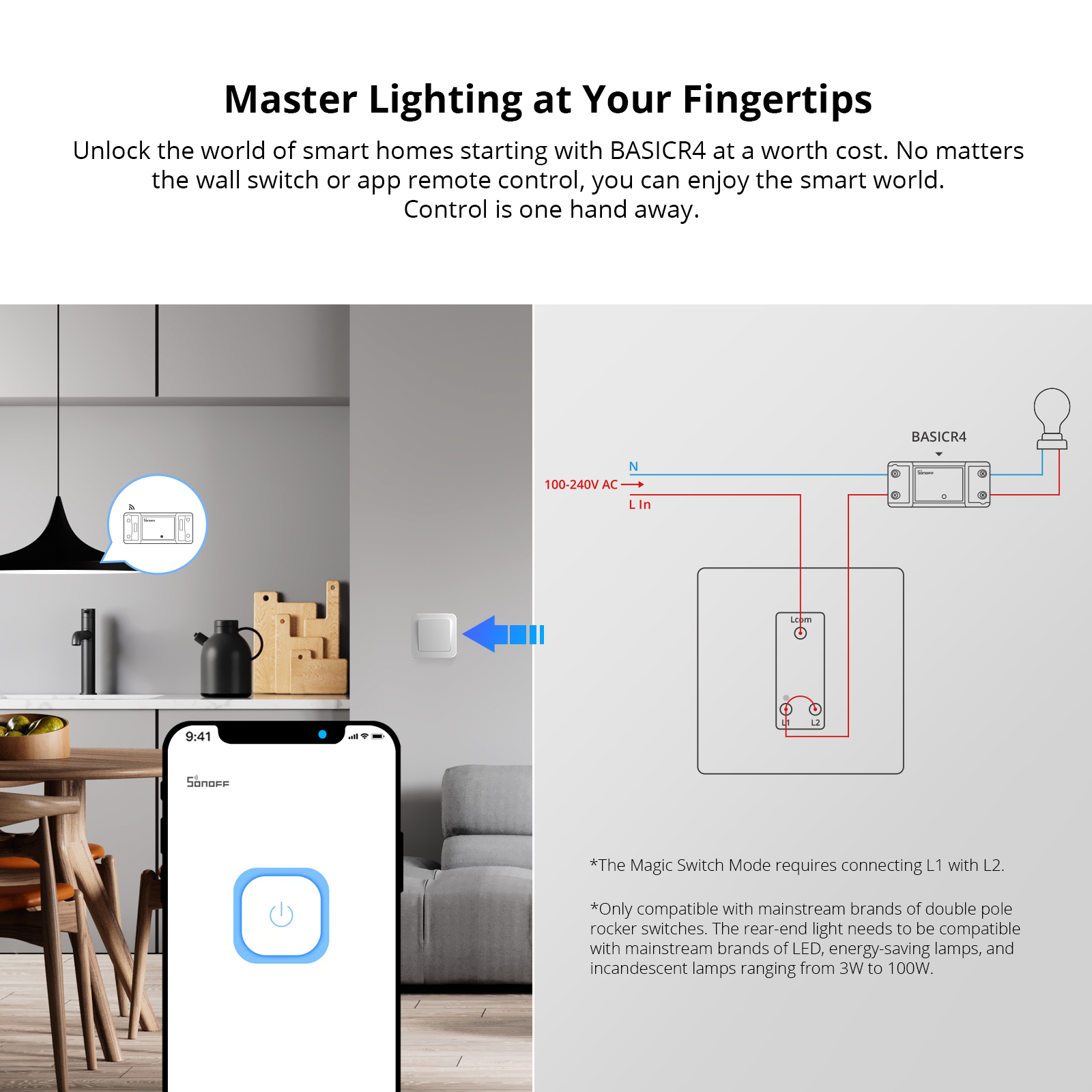 SONOFF BASICR4 Wifi Switch Sma - огляд і ціна Sonoff Basic Switch