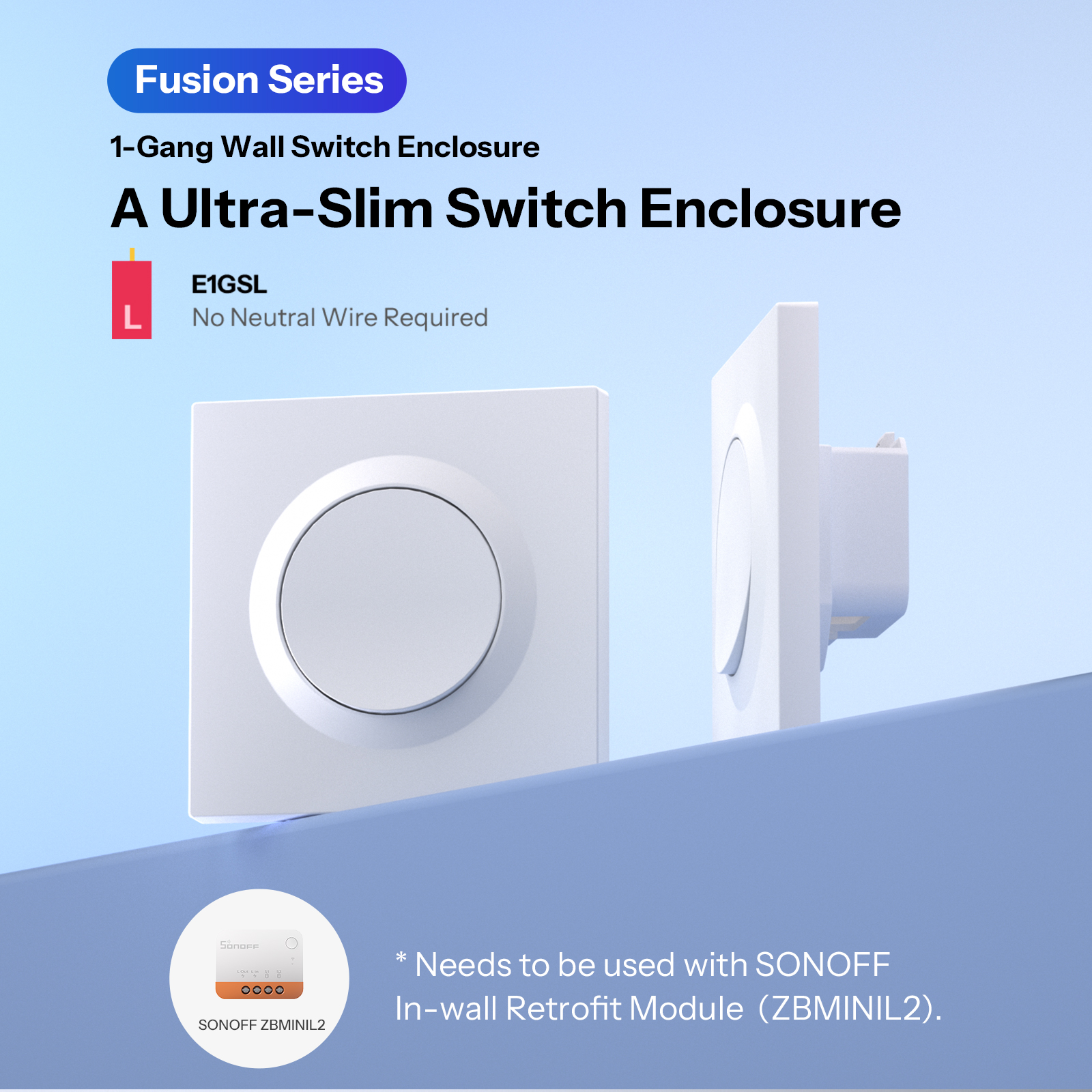SONOFF E1GSL Wall Switch Enclo - огляд і ціна Sonoff Basic Switch