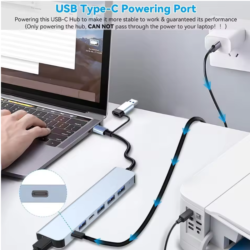 USB C Hub USB Splitter 8 in 1  - огляд і ціна Home Assistant Sd