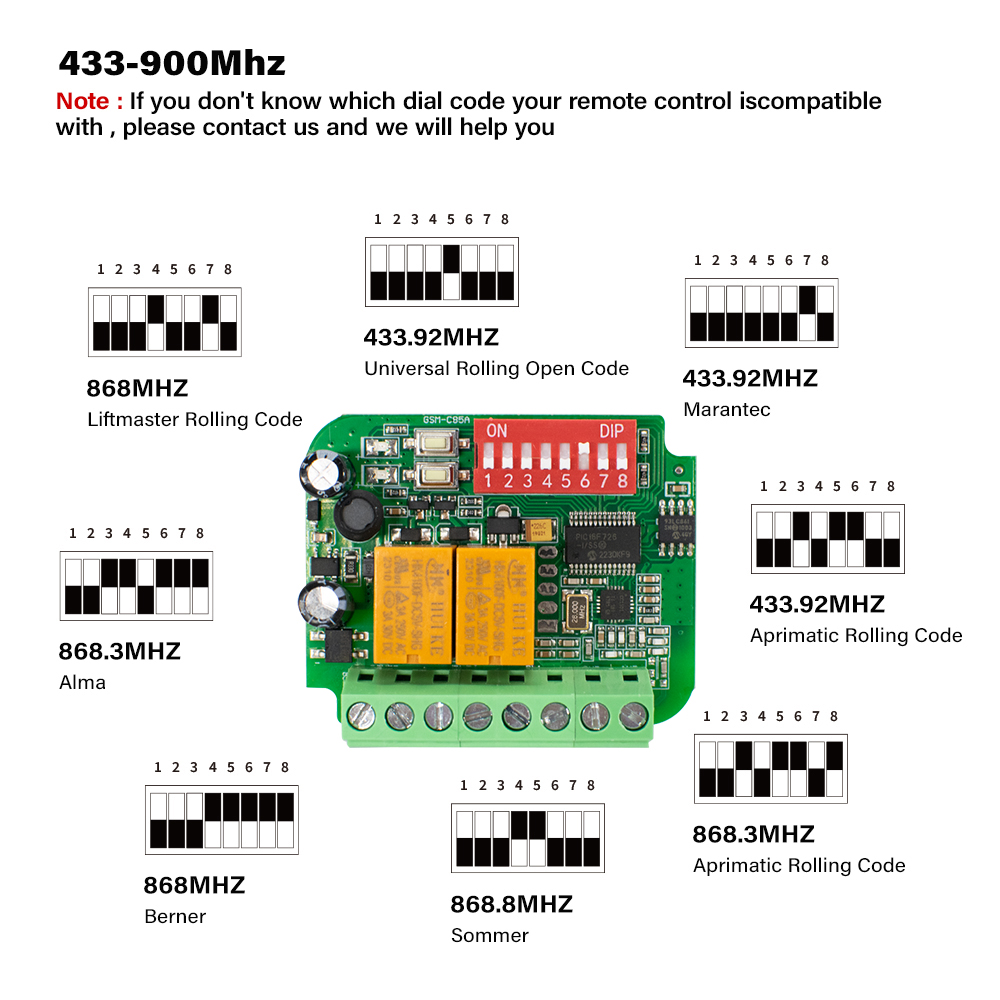 1-10pcs Universal Garage Recei - огляд і ціна 433Mhz Receiver Module
